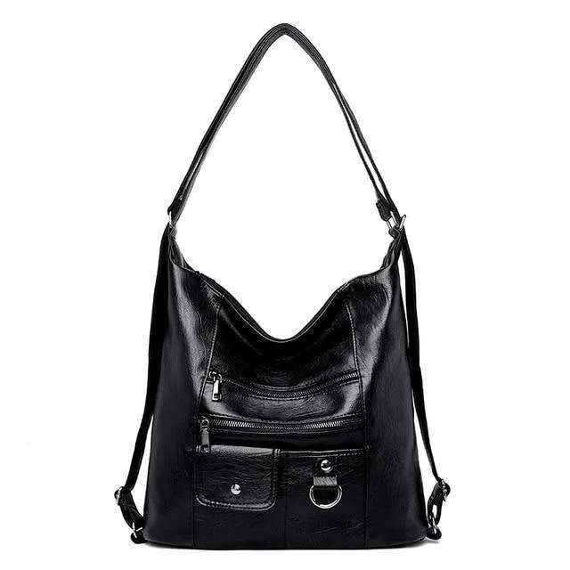 Faux Leather Casual Cross Body Bag