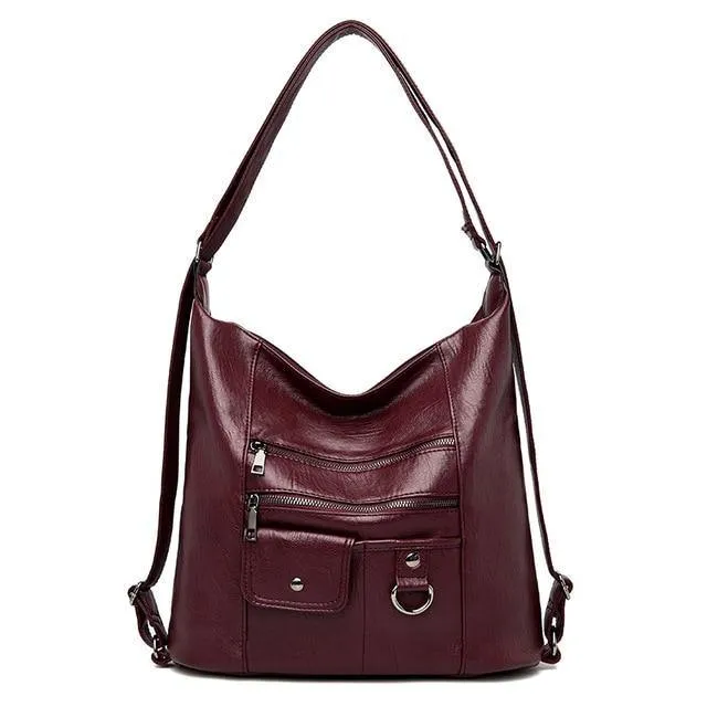 Faux Leather Casual Cross Body Bag