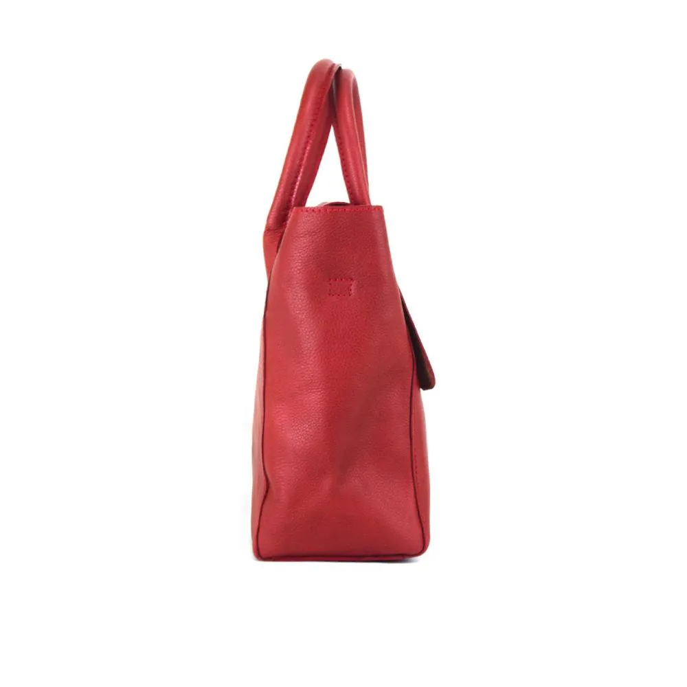 Foldover Tote in Rustic Red Leather- Not Cncled