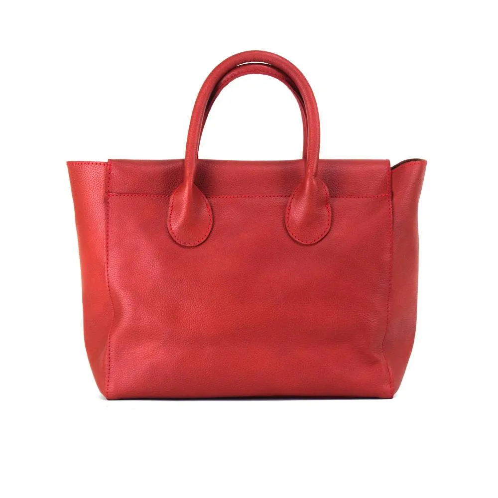 Foldover Tote in Rustic Red Leather- Not Cncled