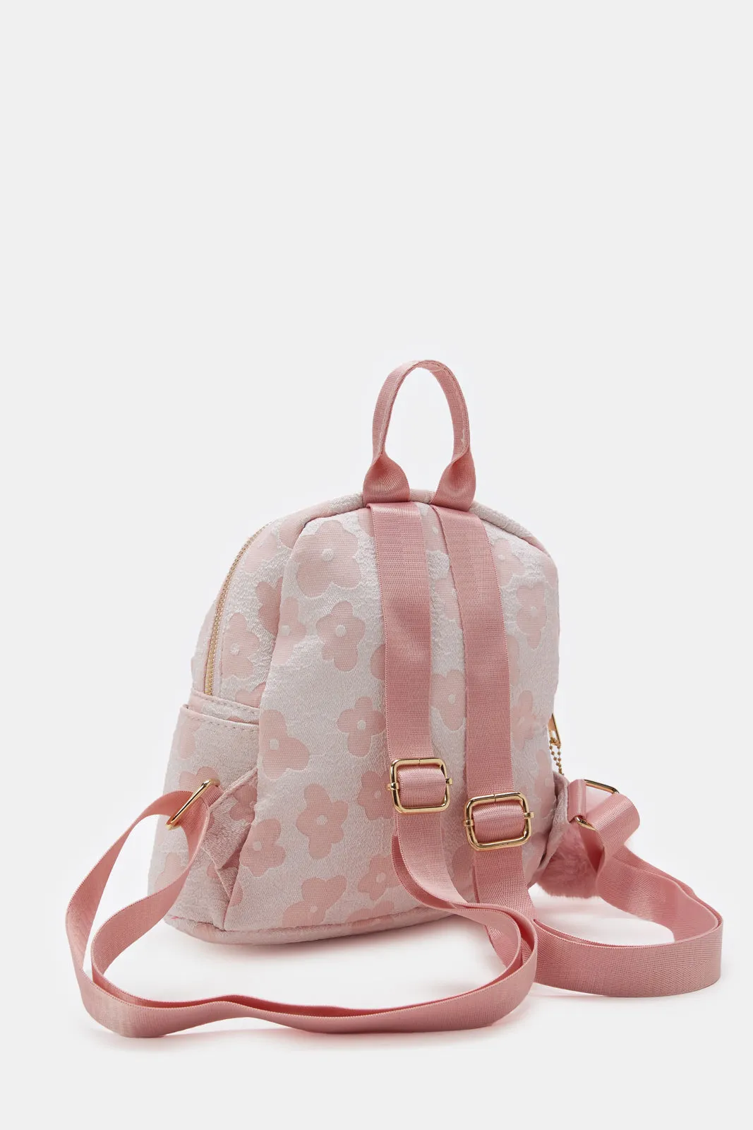 Girls Pink Embellished Backpack