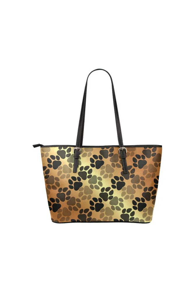 Golden Pawsibilities Leather Tote Bag/Small