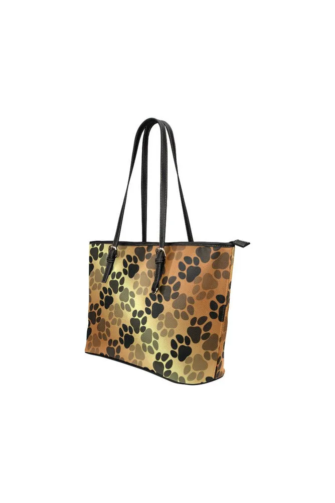 Golden Pawsibilities Leather Tote Bag/Small