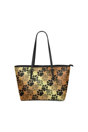 Golden Pawsibilities Leather Tote Bag/Small