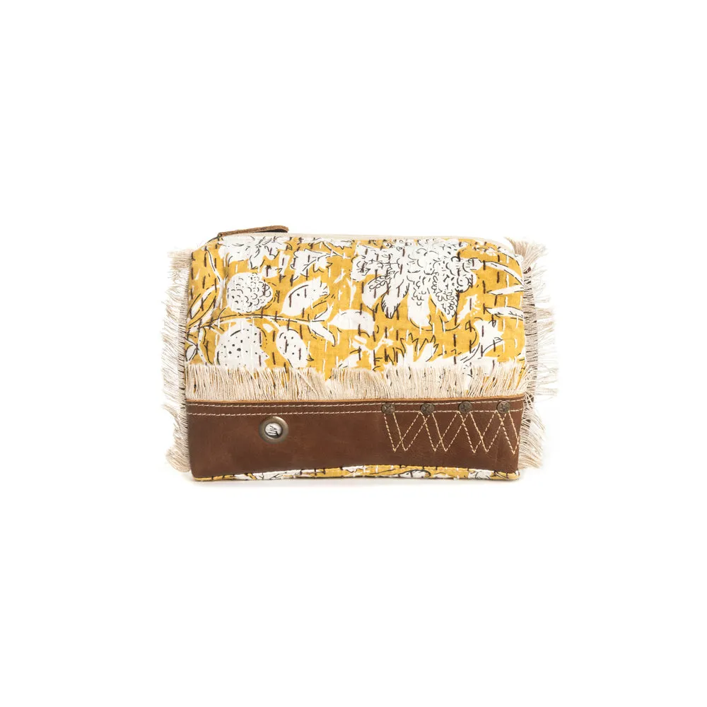 Golden Prairie Leaf Clutch Pouch