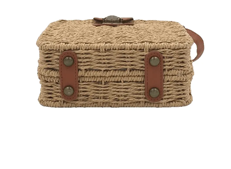 Hand-Woven Candy Color Women Straw Bag