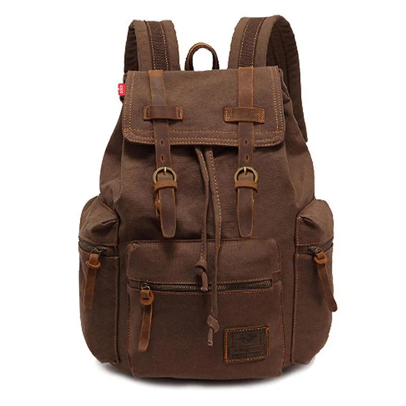 Hight Quality Casual Canvas Retro Drawnstring Travel Backpack