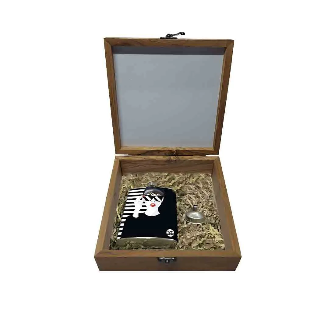 Hip Flask Gift Box -Hip Flask For Women - Cool Girl