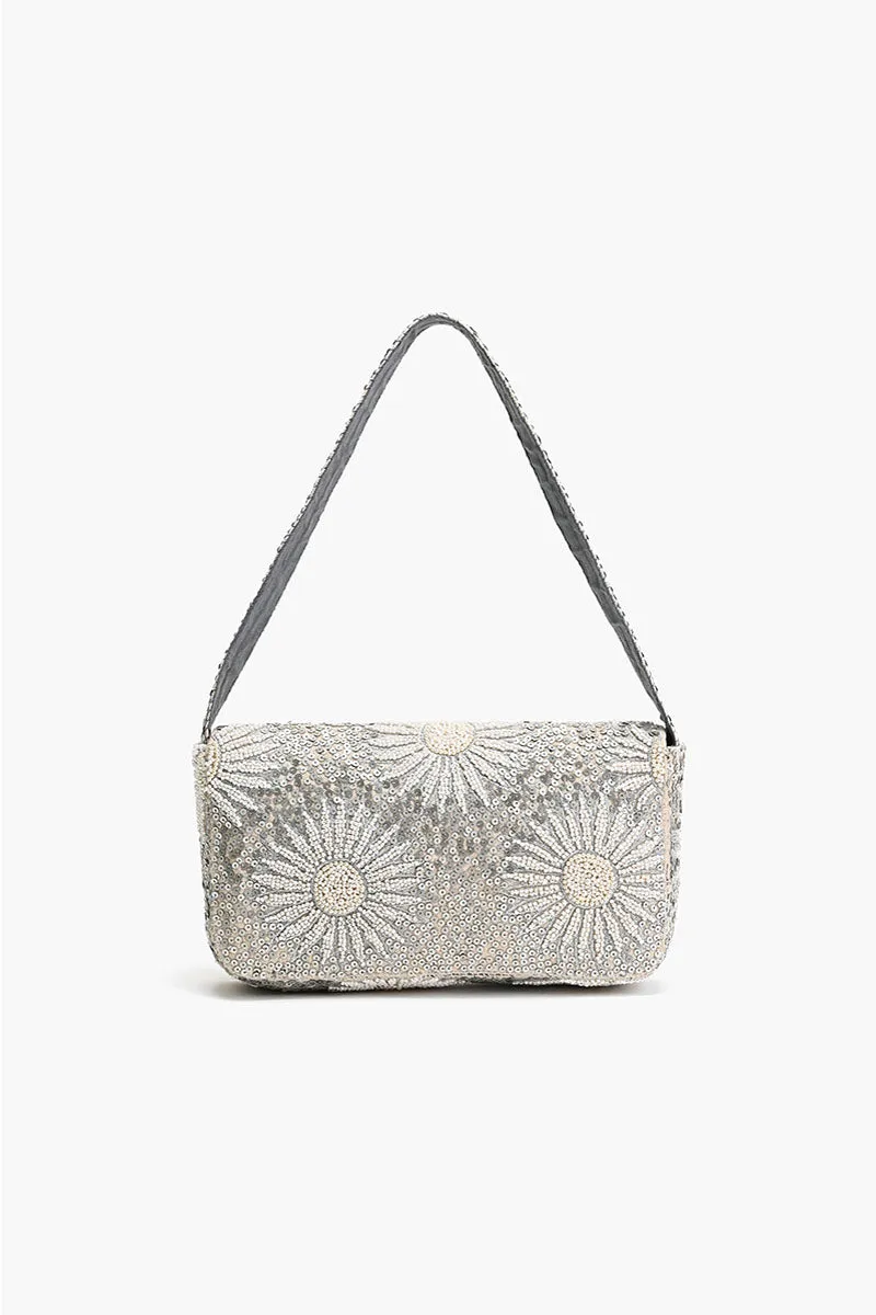 Ivory Petal Frostwork Shoulder Bag