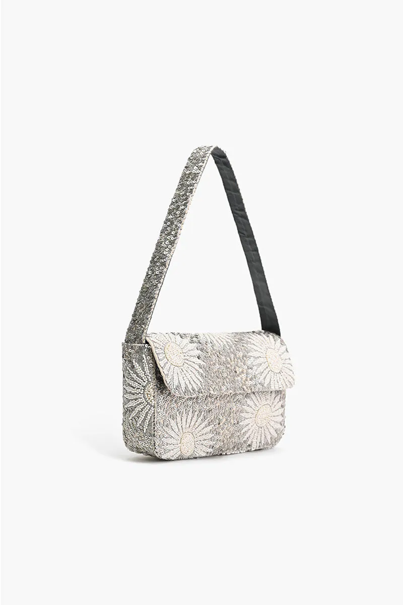 Ivory Petal Frostwork Shoulder Bag