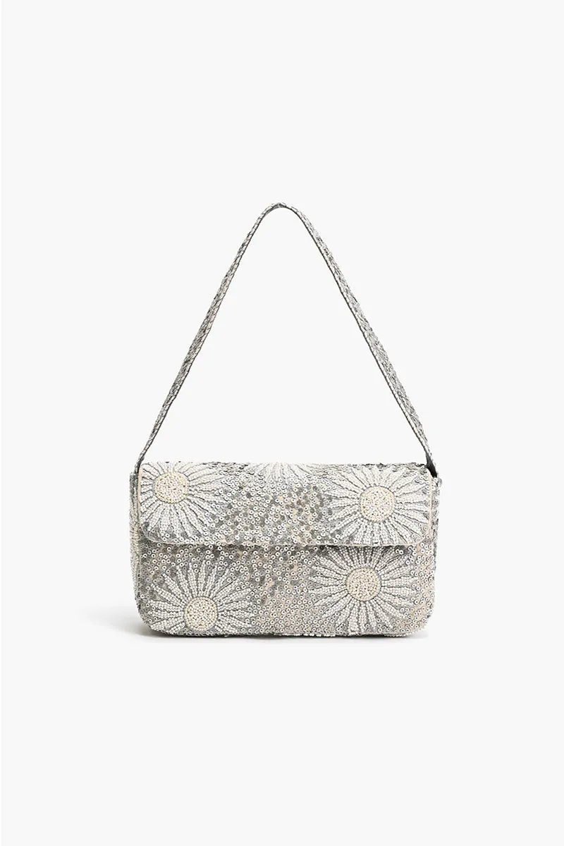 Ivory Petal Frostwork Shoulder Bag