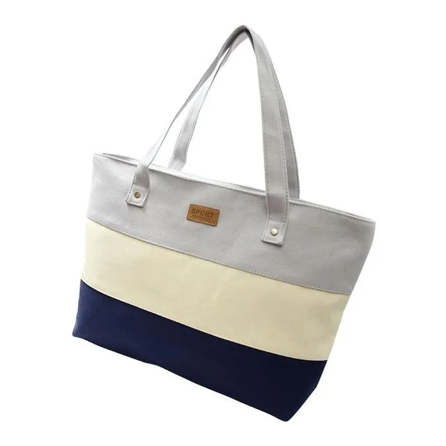 Ladies Hand Canvas Big Beach Shoulder