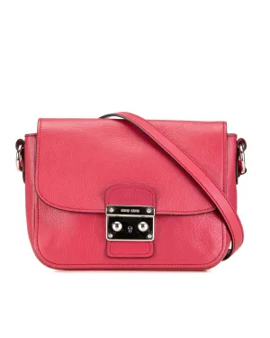 Leather Sound Lock Crossbody with Adjustable Strap and Interior Pockets