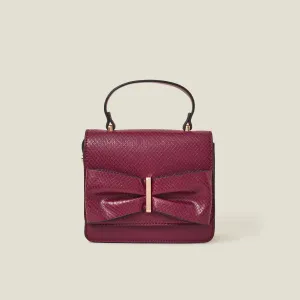 Maroon Bow Square Sling Bag