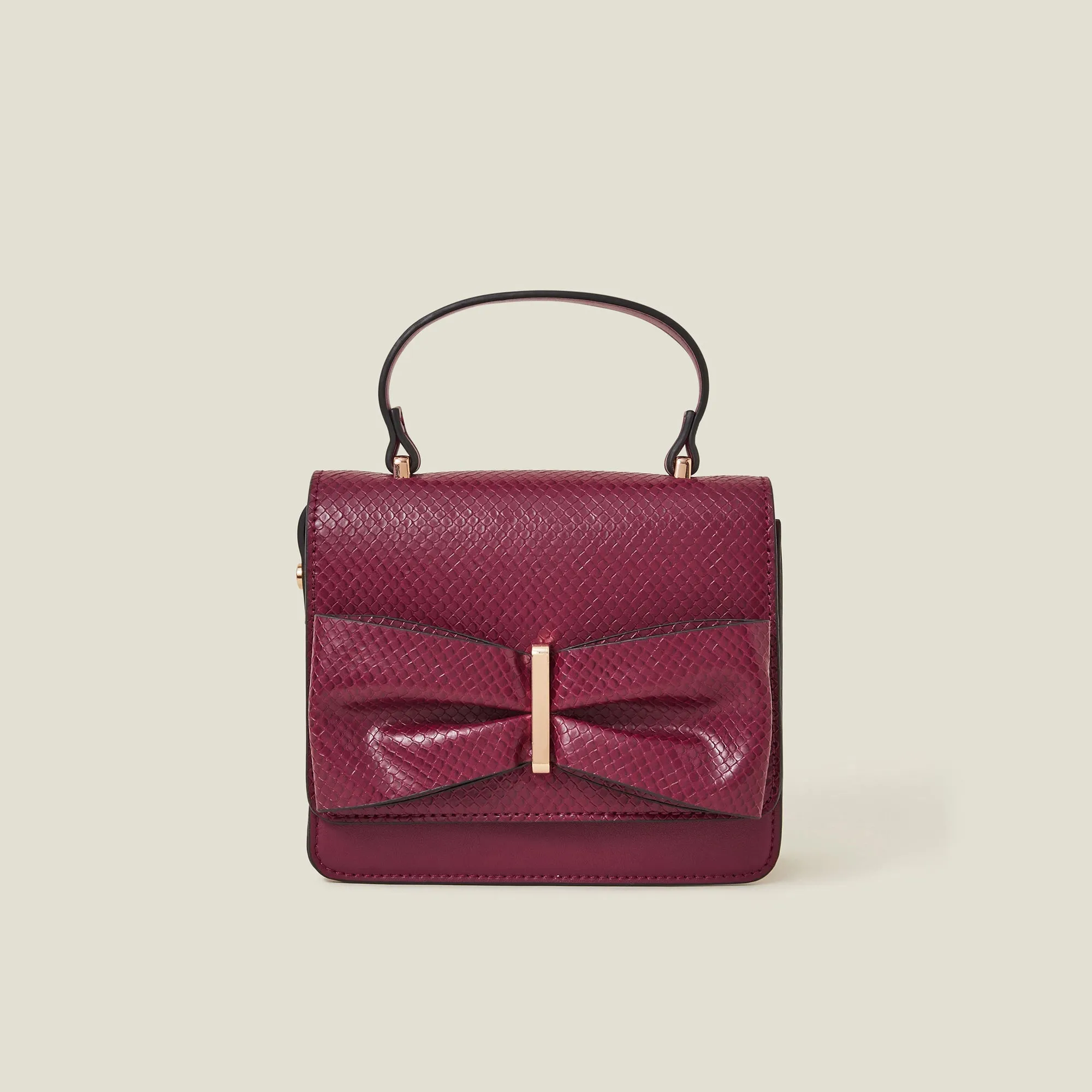 Maroon Bow Square Sling Bag