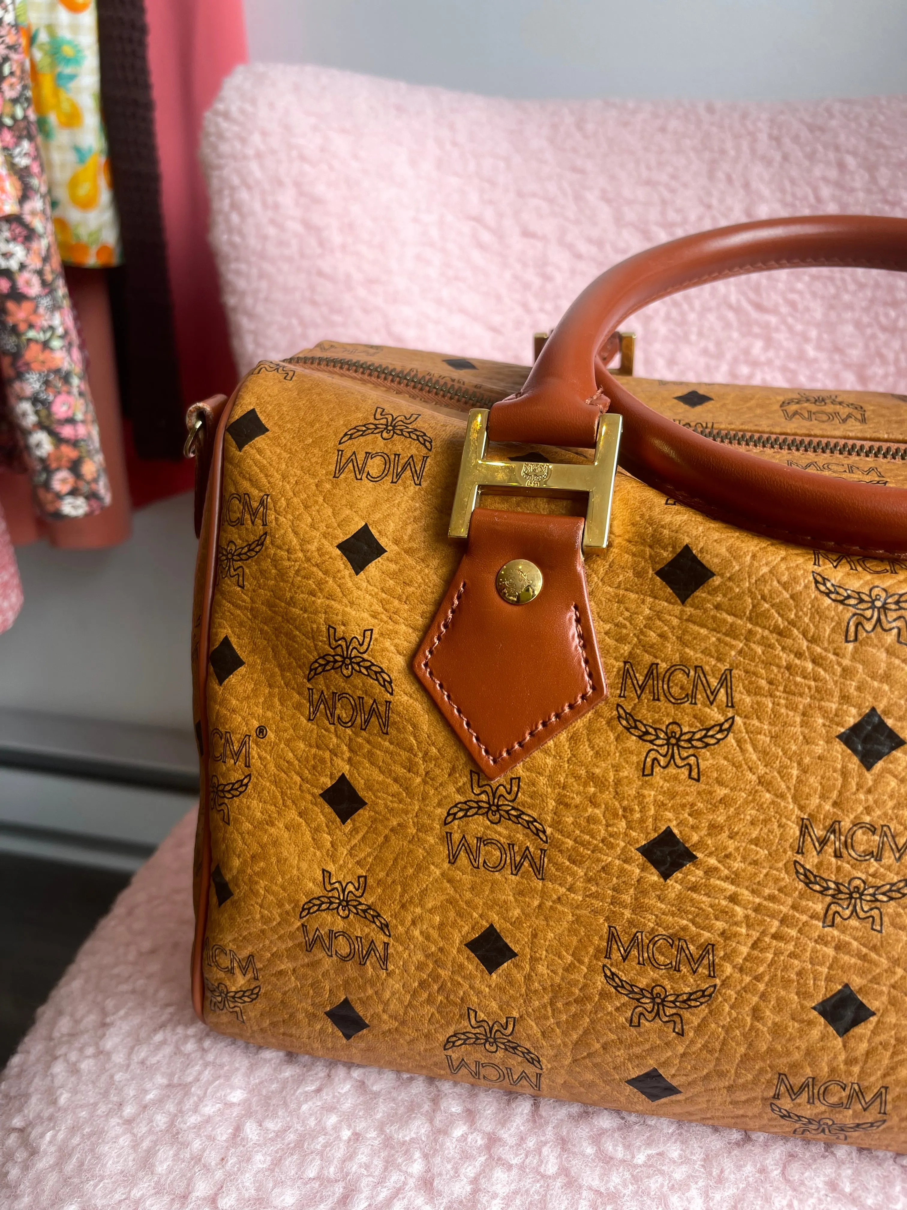 MCM Visetos Printed Handle Bag