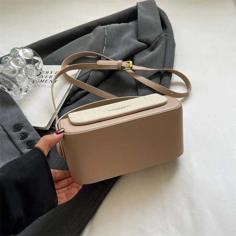 Mini Crossbody Bags Flap Push Lock Leather Purses