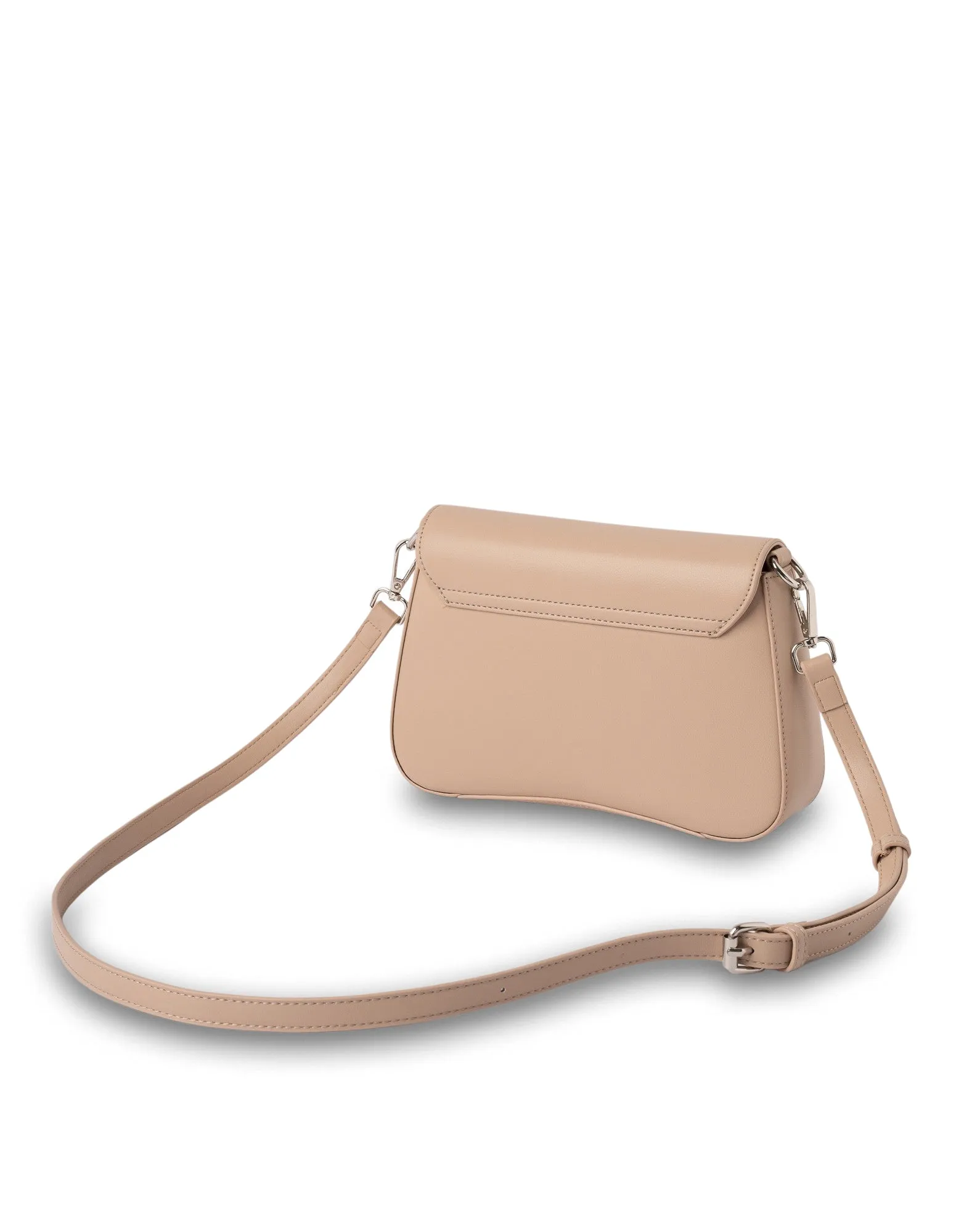 Mocha Zoe Wavy Crossbody Bag - Nude