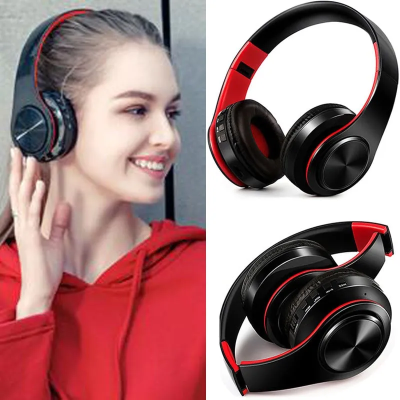 NDJU Wireless Headphones Bluetooth Headset Bluetooth Earphone Foldable Adjustable Handsfree Headset with MIC for mobile phone