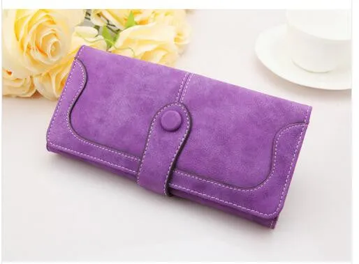 New Arrive 2017 Fashion Retro Matte Stitching Wallet Women Long Purse Clutch Women Casual Hasp Dollar Price Wallet Handbag