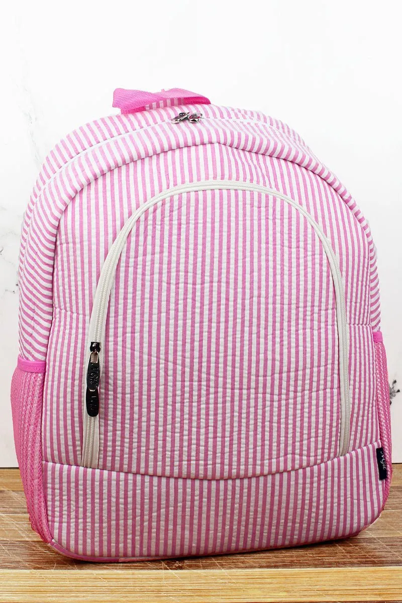 NGIL Pink Striped Seersucker Large Backpack