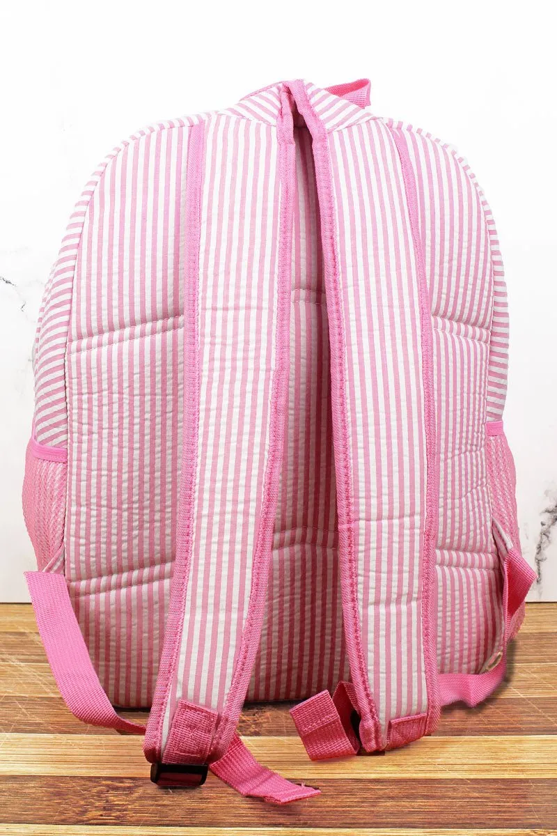 NGIL Pink Striped Seersucker Large Backpack