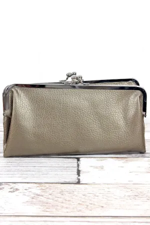 NGIL Twice as Nice Clutch Wallet in Dark Silver