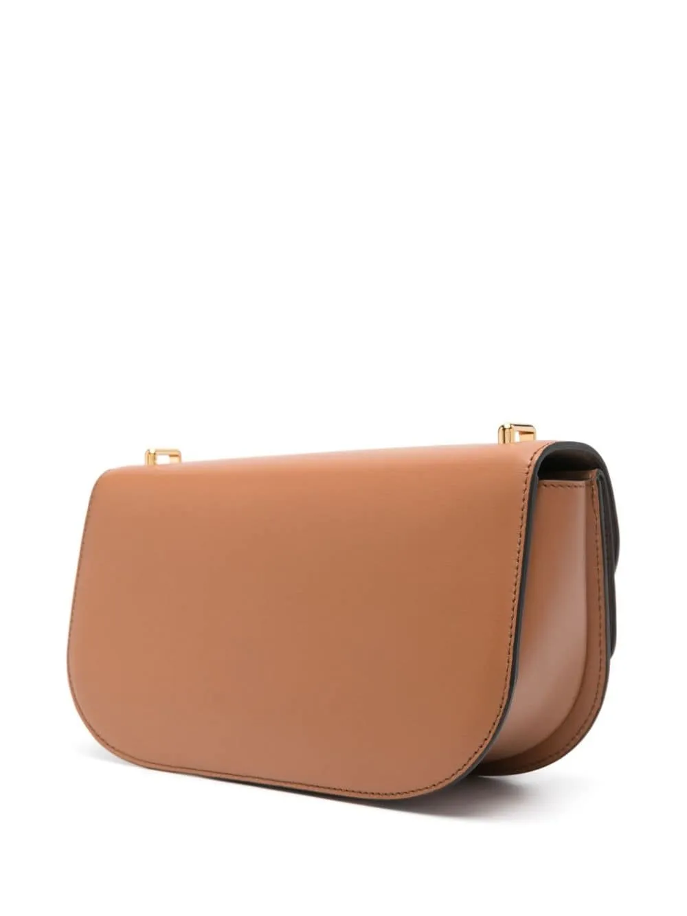 Ochre Brown Calf Leather Shoulder Bag