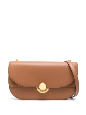 Ochre Brown Calf Leather Shoulder Bag