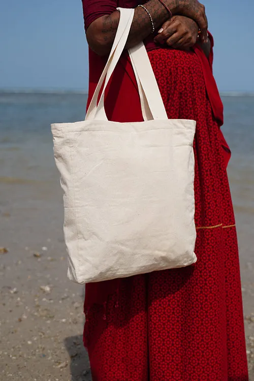 Okhai "Ahmedabad" Hand-Embroidered Pure Cotton Tote Bag