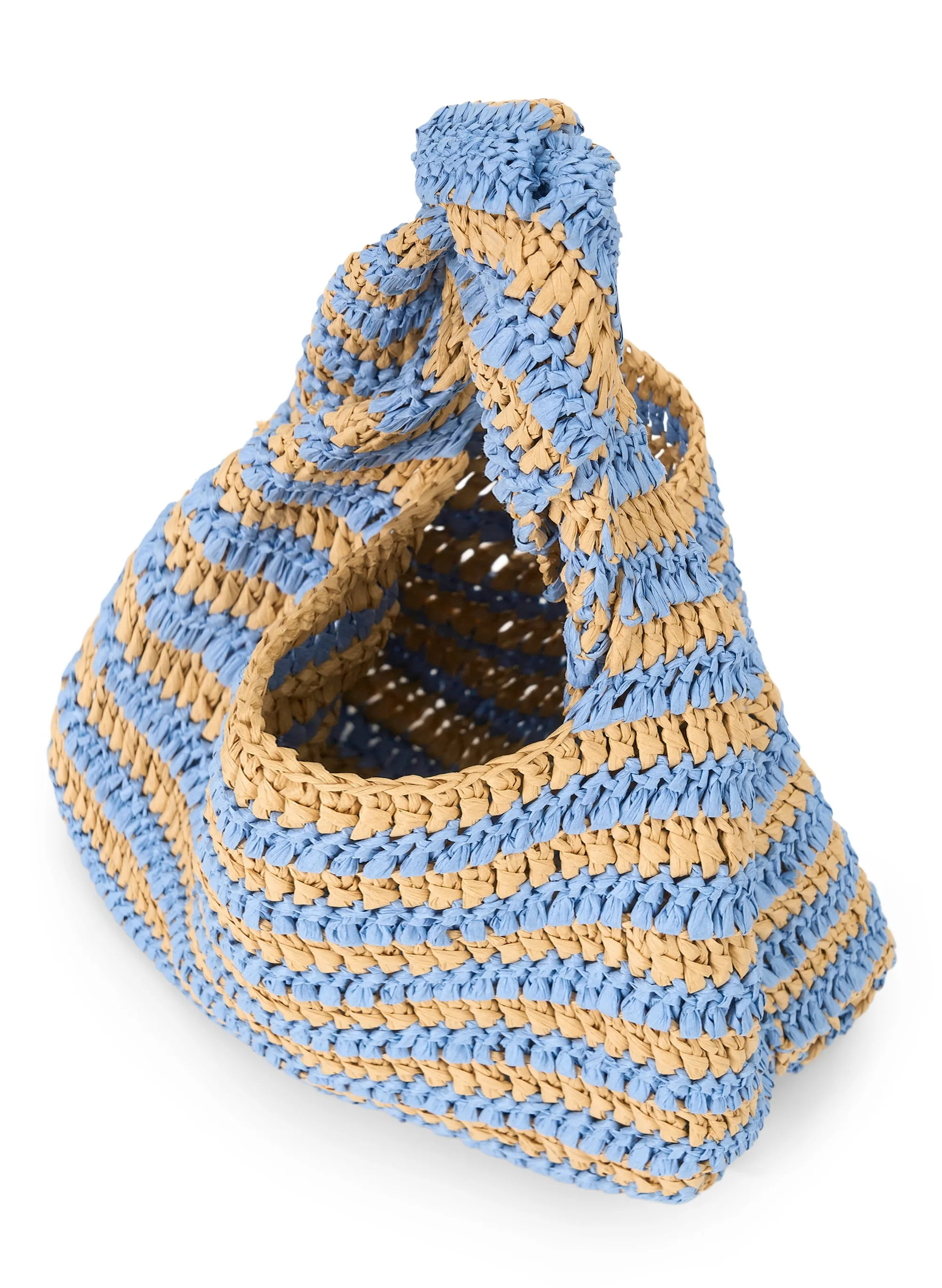 Parker Striped Raffia Bag