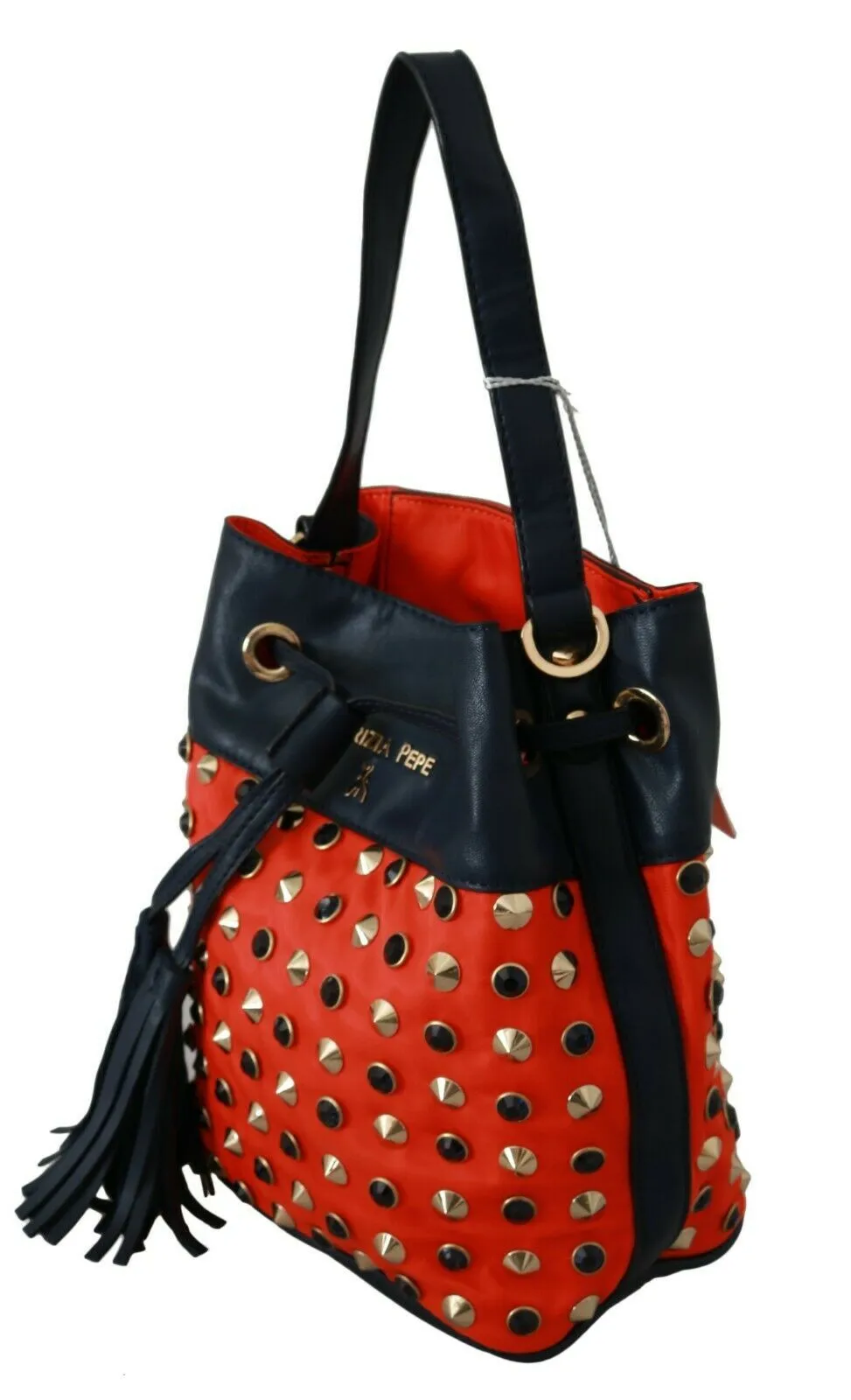 Patrizia Pepe Chic Red Shoulder Tote with Leather Strap