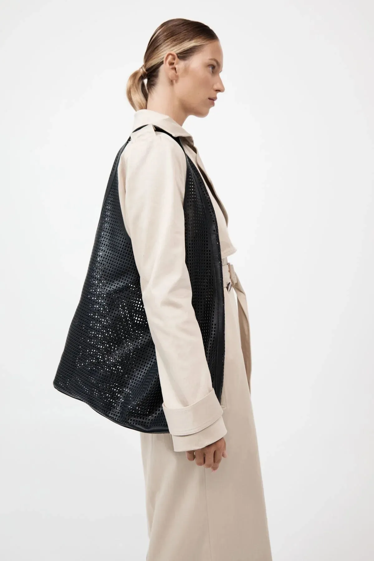 Perforated Soft Tote in Black