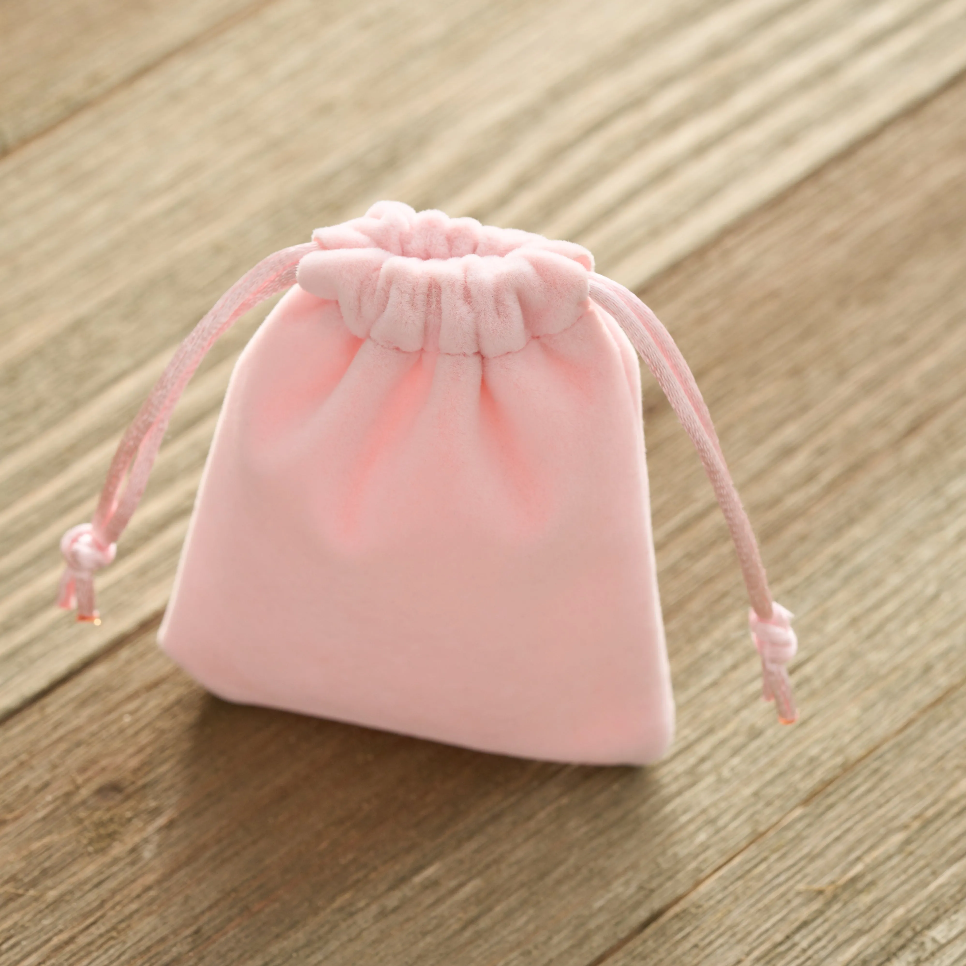 Pink Velvet Jewelry Bag