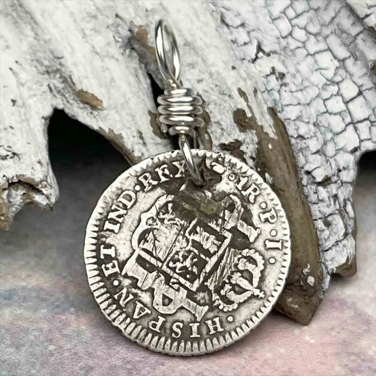 Pirate Chic Silver 1 Reale Spanish Portrait Dollar Dated 1808 - the Legendary "Piece of Eight" Pendant | Artifact #8855