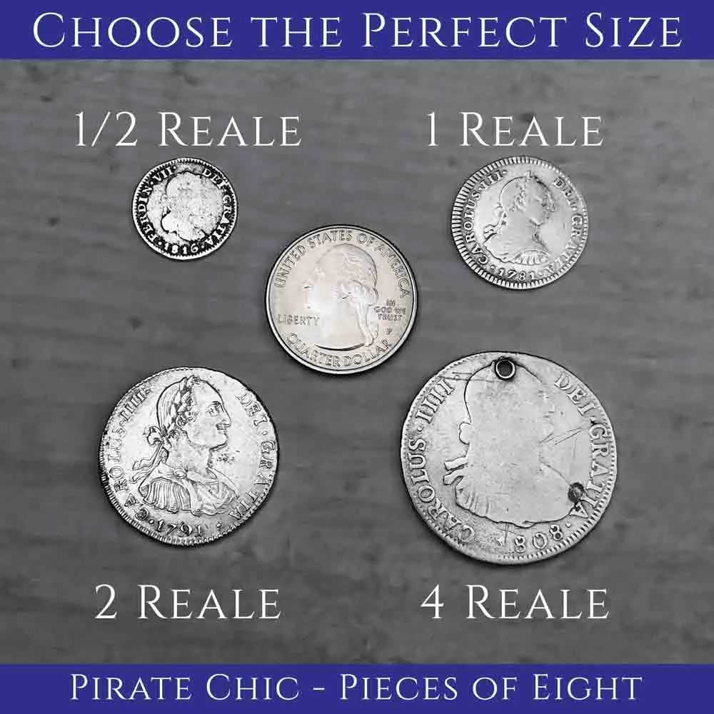 Pirate Chic Silver 1 Reale Spanish Portrait Dollar Dated 1808 - the Legendary "Piece of Eight" Pendant | Artifact #8855