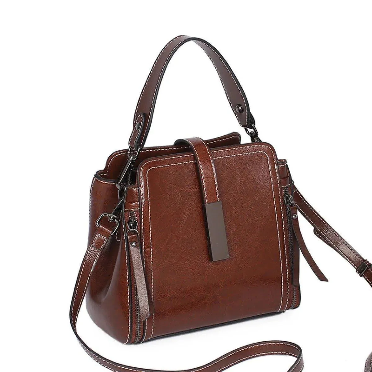 Portable Zipper Buckle Shoulder Messenger Bag