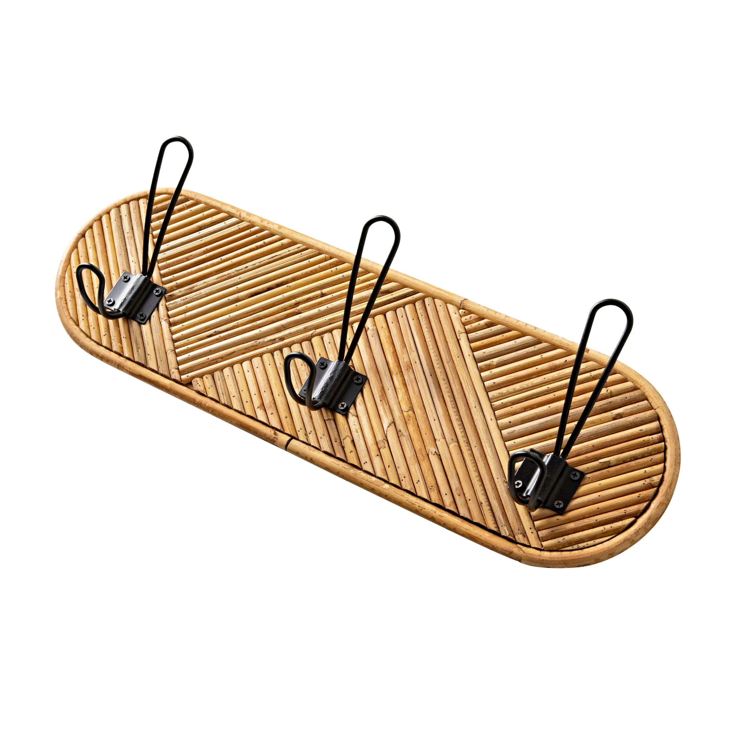 Rattan Diamond Pattern Wall Hook 46x14.5cm