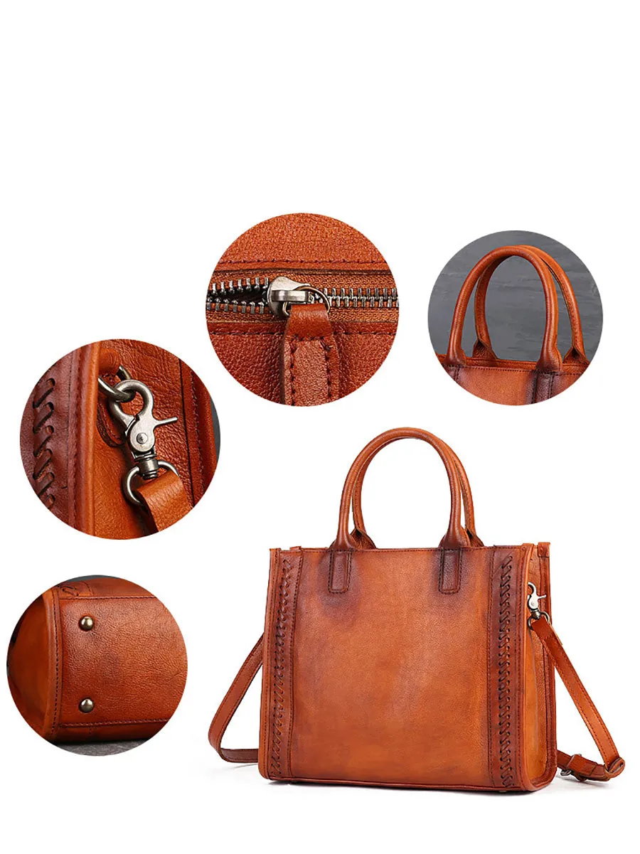 Retro Solid Color Leather Crossbody Bag Hand Bag