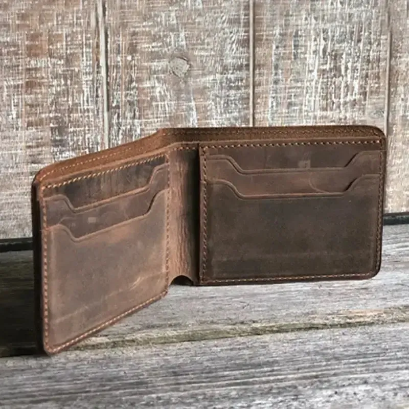 Rustic Leather Bifold Wallet