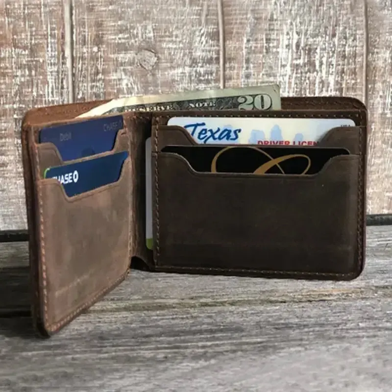 Rustic Leather Bifold Wallet