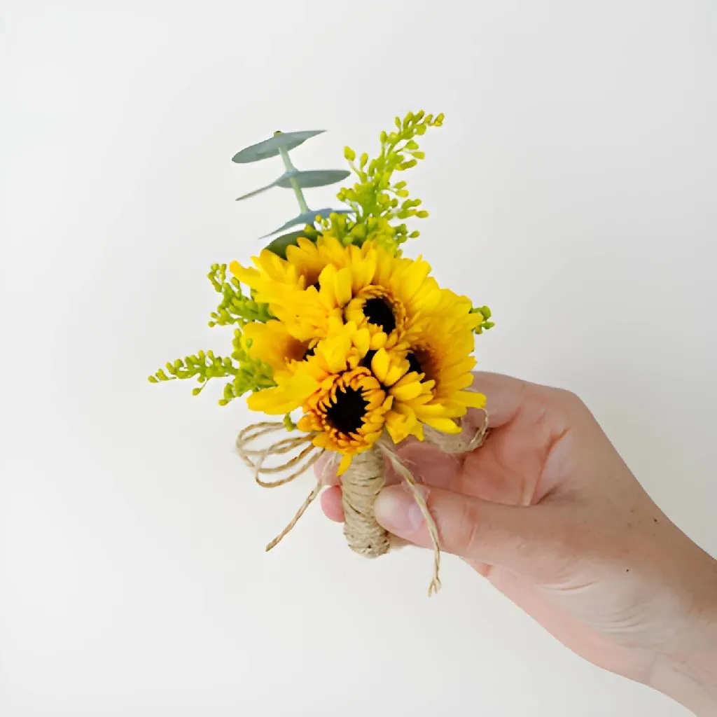 Rustic Sunflower Boutonniere and Corsage Pack