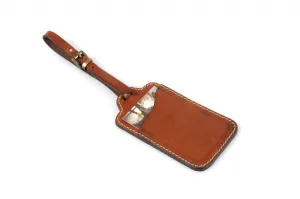 Rustic Tan Leather Luggage Tag