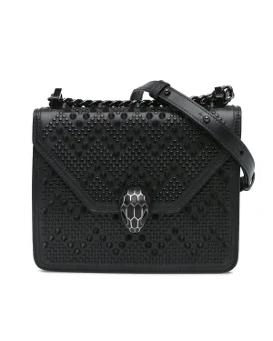 Serpenti Forever Studded Leather Crossbody Bag with Chain Strap