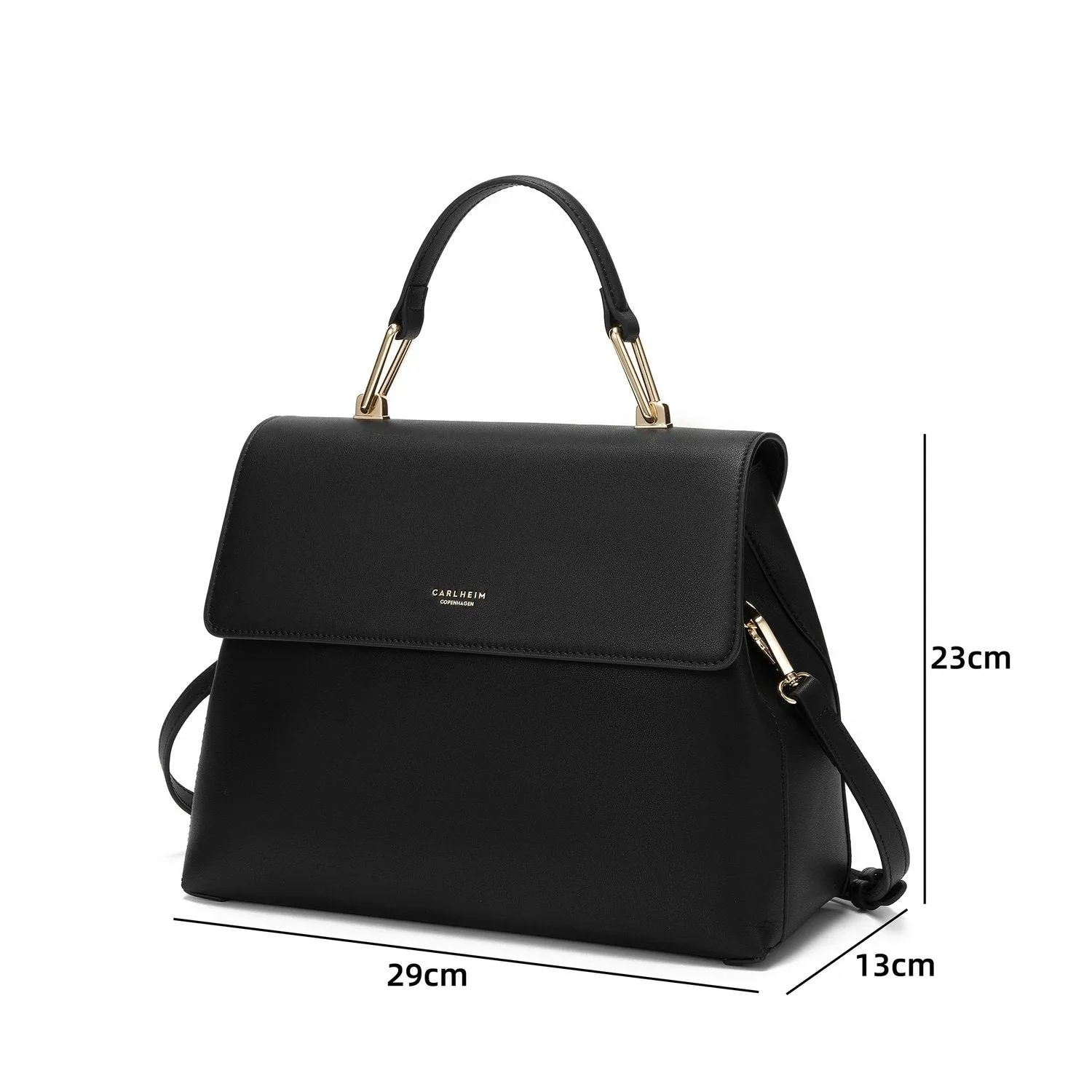 Sophia Genuine Leather Handbag (Black)