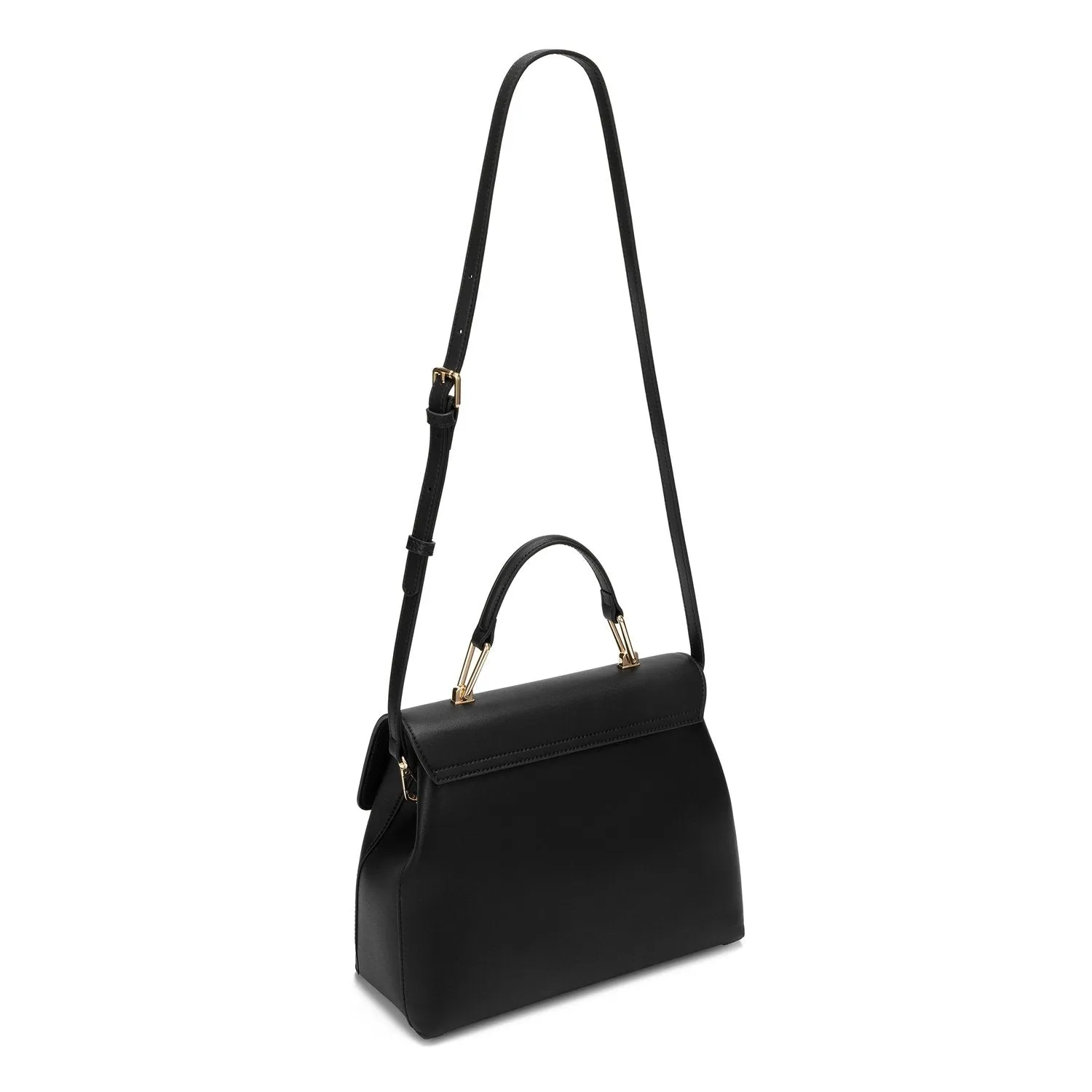 Sophia Genuine Leather Handbag (Black)