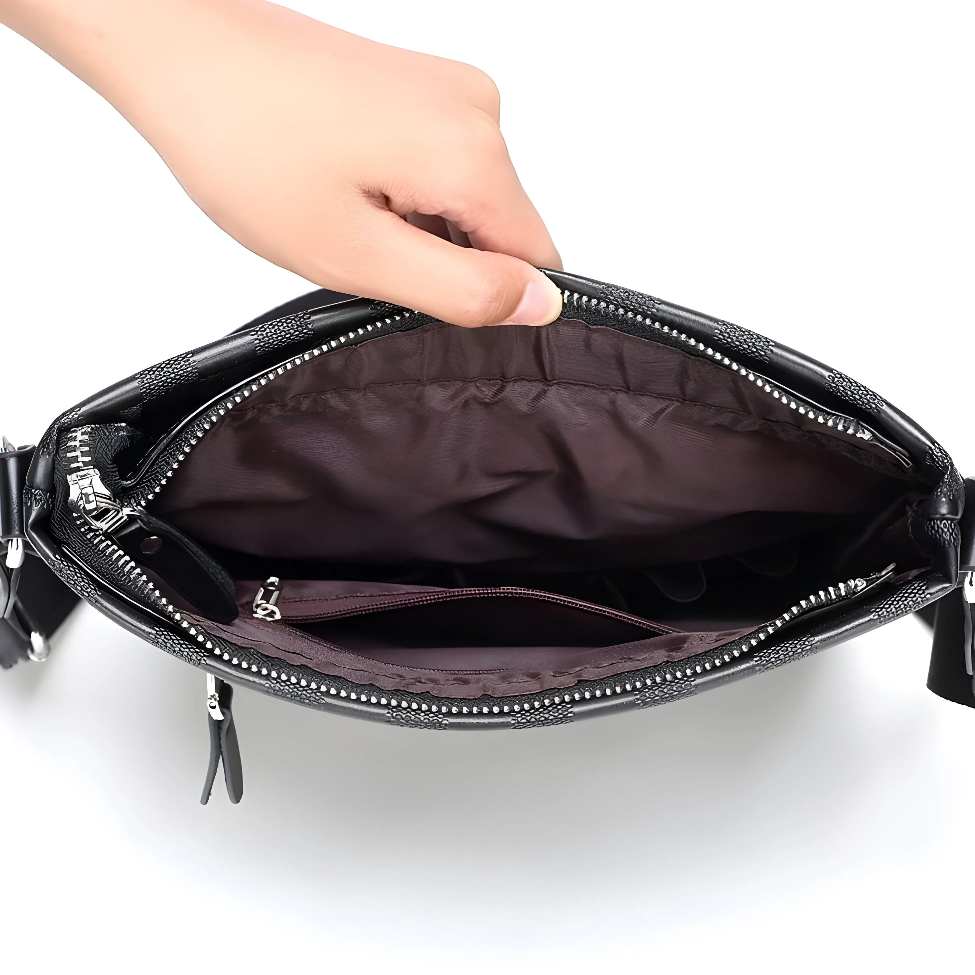 The Marcel Messenger Shoulder Bag - Black