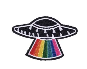 UFO Rainbow Iron on Patch