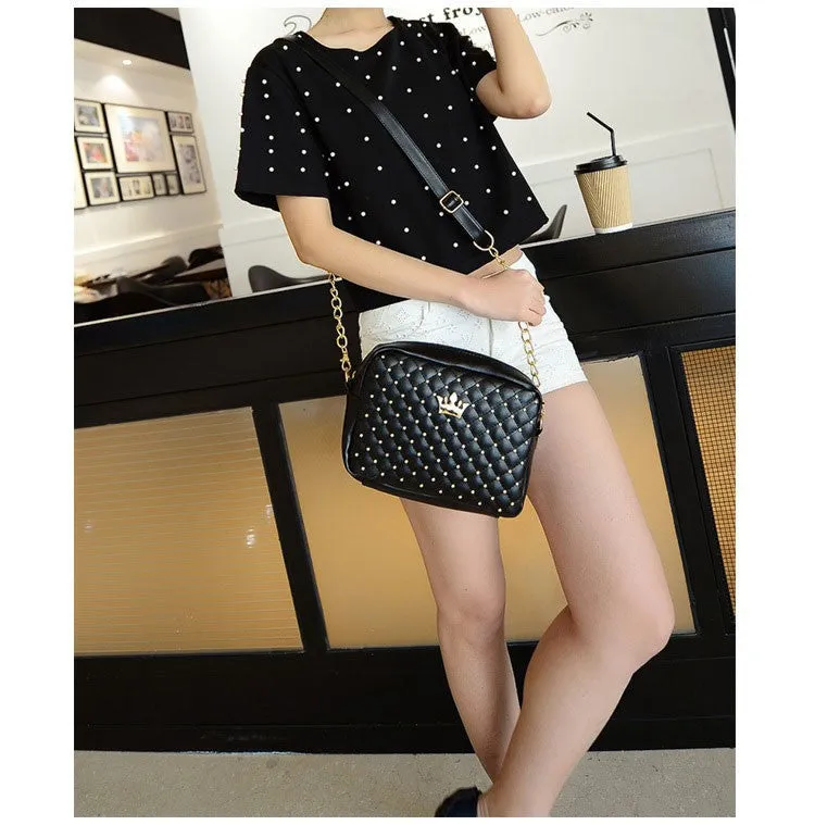 Women Bag Fashion Women Messenger Bags Rivet Chain Shoulder Bag High Quality PU Leather Crossbody