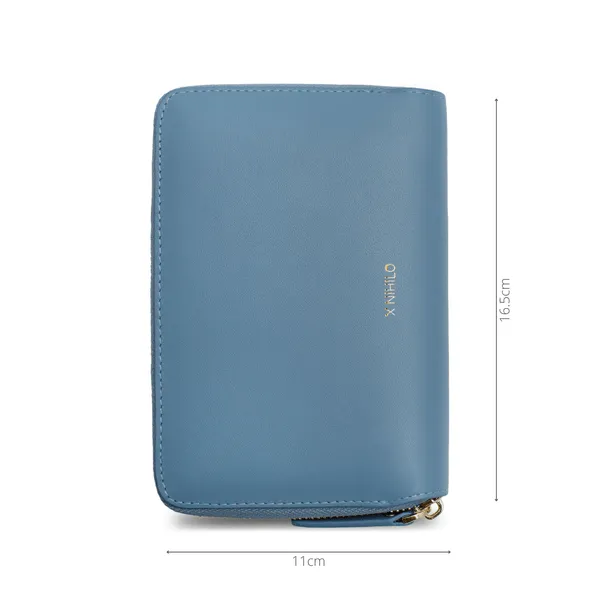 X Nihilo Cameron Leather Travel Wallet Sky Blue